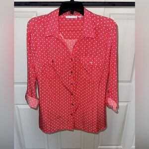 Notations button down shirt women’s size Large